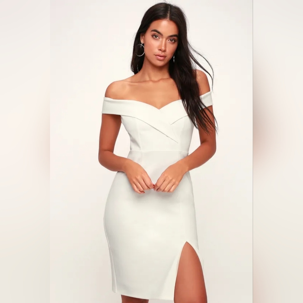 Lulus White Off-the-Shoulder Bodycon Dress